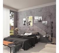 TOTIO 40CMx3M Papier peint métallique style industriel Film adhésif Violet Papier peint bricolage Vinyle Film mural Meubles Gris argenté Violet teinté Aspect béton Mat Épais Auto-collant