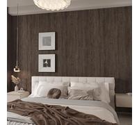 TOTIO Film adhésif Film pour meubles aspect bois 122x500CM Papier peint autocollant en noyer brun foncé Bricolage Film mural imperméable Autocollants pour meubles en vinyle Design sans bulles