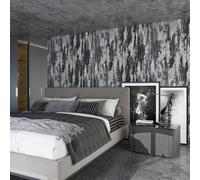TOTIO Film adhésif noir et argenté Papier peint mural en vinyle imperméable Pour meubles Papier peint abstrait foncé 40 cm x 3 m Mat épais Amovible Design rétro industriel