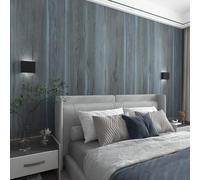 TOTIO Paon bleu grain de bois papier peint auto-adhésif bricolage papier peint autocollant PVC film décoratif meubles film imperméable 80CMx4M sans bulles design mat amovible