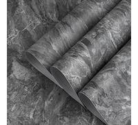 TOTIO Papier Peint Autocollant Aspect Marbre Gris,Sticker Imperméable Pour Meubles,Texture Ardoise Grise,Mat,épais,30CMx2M,Autocollant Mural en Vinyle,Film Décoratif pour Bureaux, Salles de Location
