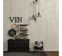 TOTIO Papier peint autocollant crème Stickers muraux,Style industriel vintage Effet béton blanc,Autocollants pour meuble en vinyle,40CMx3M,Mat,épais,auto-adhésif,imperméable,amovible,sans bulles d'air