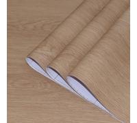 TOTIO Papier peint autocollant marron clair texture noyer sans bulles - 40,6 x 299,7 cm - Imperméable - Effet bois marron chaud - Dos adhésif en plastique - Amovible