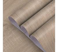 TOTIO Papier Peint Grain de Bois Gris,Sticker pour Meubles DIY,Grain de Chêne,Mat, épais,Imperméable,Autocollant,40CMx3M,Autocollants Muraux en Vinyle,Film décoratif pour Bureaux,Salles de Location