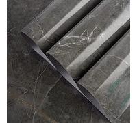 TOTIO Papier peint marbre gris Stickers muraux autocollants Sticker vinyle imperméable pour meubles Motif Granit Béton 40CMx9M Brillant Épais Amovible Convient aux locaux commerciaux et résidentiels