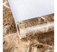 TOTIO Papier peint marbré marron, Papier de contact en granit pour comptoirs, meubles, cuisine - Autocollants muraux imperméables et résistants à l'huile - En vinyle - Dos adhésif