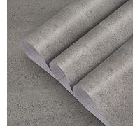 TOTIO Papier Peint Texturé à la Terre de Diatomée Gris Mat épais Auto-adhésif Imperméable 40CMx3M Sticker MuralStyle Industriel Moderne Papier Peint à Effet Béton Gris Vinyl Wrap DIY Furniture Sticker