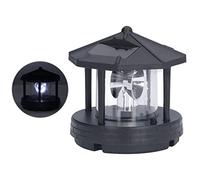 TOTITOM Phare solaire, lampe rotative à 360 degrés, phare solaire avec balise rotative, lampe de tour de fumée extérieure pour décoration extérieure de jardin de porche Cadeau de Saint Valentin