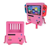 TOTITOM Support de Console Switch en Silicone Mignon Style Bande dessinée Rose, Support d’écran pour Console de Jeu Portable, Pratique pour Les Sessions de Jeu