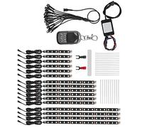 TOTMOX 12V 5050SMD Lampe à bande néon LED pour moto, sous les lumières lumineuses avec télécommande RVB, bande lumineuse décorative universelle pour moto
