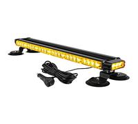 TOTMOX 1pcs 12V Car 54 LED Barre Lumineuse stroboscopique Double Face pour camions de véhicules d'urgence, Flash d'avertissement d'urgence à Haute intensité avec Base magnétique Jaune et Blanc