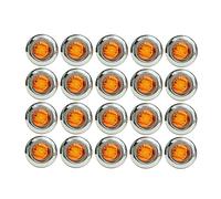 TOTMOX 20pcs 12-24V LED feux de position latéraux pour remorque de camion, indicateurs ronds universels de feux arrière de position, éclairage ambre