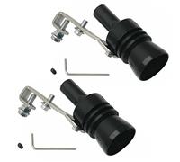 TOTMOX 2pcs taille XL alliage d'aluminium universel Turbo son silencieux d'échappement tuyau sifflet voiture rugissement fabricant, noir