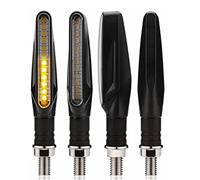 TOTMOX 4 Pièces Indicateurs de Moto Clignotants Fluides 12 LED 12V Moto Clignotant Séquentiel Ambre Lampe Feux Avant Arrière pour H-onda K-awasaki Y-amaha