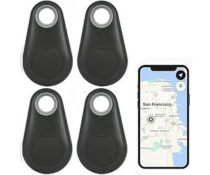 TOTMOX 4X Smart Finder Key Tracker Localisateur Bluetooth sans Fil Smart tag Samsung Télécommande pour Enfant Localisation Téléphone Clés Portefeuilles Bagages Article Finder, Airtag Android Noir