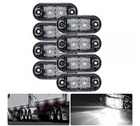 TOTMOX 8pcs Feux de position latéraux 12V / 24V Feux de remorque Indicateur universel de feux de position LED Feux arrière avant pour camion Remorque Van Caravane Camion Voiture Bus, Blanc