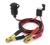 TOTMOX Adaptateur de prise femelle portable pour allume-cigare de voiture 12 V 220 W 25 A 2 m avec pince crocodile pour batterie