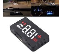 TOTMOX Écran HUD de voiture, affichage tête haute mise à niveau double mode OBD2/GPS pare-brise avec vitesse, horloge numérique, avertissement de survitesse, mesure du kilométrage, direction