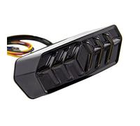 TOTMOX Feu arrière de moto 12V étanche intégré DRL feu stop feu clignotant compatible avec Honda MSX/GROM125 CB650F CBR650F CTX700N YG125 LentilNoire fumée