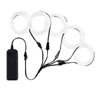 TOTMOX Fil de lumière au néon de voiture, bande de lumière LED EL Wire blanc pour voiture, bureau, maison, jardin, décoration d'ambiance intérieure, étanche, pliable et découpable