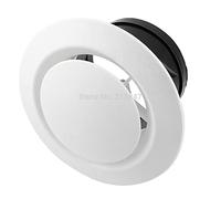 TOTMOX Grille d'aération Sortie Couvercle de ventilation Bride Blanc 125mm Diamètre de montage Disque réglable Cercle de ventilation Couvercle de grille d'aération