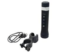 TOTMOX Haut-parleur Bluetooth sans fil multifonction pour vélo - Radio FM - Lampe de poche MP3 - Port USB - Audio 4 en 1 - Noir
