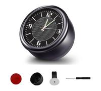 TOTMOX Horloge de Voiture, Montre Analogique à Quartz Lumineux, Mini Horloge Adhésive de Poche Universelle Cars Air Vent Clip Quarz Horloges Montre de Tableau de Bord pour Voiture Bateau Vélo (Noir)