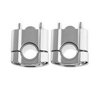 TOTMOX Lot de 2 rehausseurs de guidon de moto universels en alliage d'aluminium pour guidon de 22 mm/28 mm Argenté