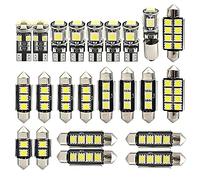 TOTMOX Lot de 23 ampoules LED sans erreur Can-bus pour éclairage intérieur de voiture dôme carte porte feux de plaque d'immatriculation Festoon C5W et T10 168 194 578 2825, blanc xénon