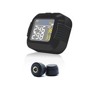 TOTMOX Moniteur de pression des pneus de moto, chargement USB, écran LCD sans fil, système de surveillance TPMS avec 2 capteurs externes, moniteur de réflexion des données en temps réel pour vélo de