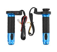 TOTMOX Poignées de guidon universelles 12V 22 mm pour moto VTT, poignées chauffantes électriques étanches à la poussière et à la température réglable, bleu/doré/rouge