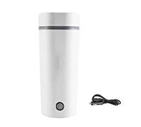 TOTMOX Portable voyage voiture bouilloire électrique 12V allume-cigare bouilloire 304 acier inoxydable voiture chauffage tasse, Blanc