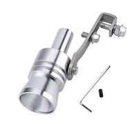 TOTMOX XL Taille Universel Aluminium Turbo Son Sifflet Silencieux D'échappement Tuyau BOV Blow-off Valve Simulator, 1Pc Argent