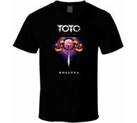 Toto T-Shirt rétro pour Homme avec Symbole du Groupe de Rock Noirblanc