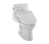 TOTO UltraMax II CST604CEFGT40#01 WC allongé 1,28 GPF avec système de chasse automatique et système de rinçage automatique Blanc