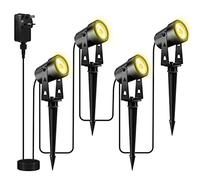 Totofac Spot LED Extérieur, 4 Pack Lampe de Jardin 4x3W 1200LM, étanche IP65 Éclairage Spot Extérieur, Blanc Chaud (4-4)
