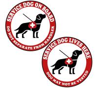 TOTOMO Lot de 2 autocollants « Service Dog on Board Do Not Separate from Handler & Service Dog Lives Here Dog May Not be Vested » - 15,2 x 15,2 cm - Pour toutes saisons