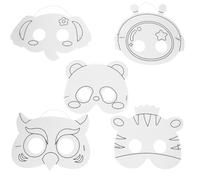 Totority 10 Pièces Lot de Masques Vierges en Papier Blanc à Décorer pour Fêtes et Art, Stimule la Créativité et Développe les Compétences Manuelles, Forme Animale et Hibou