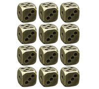 Totority 12 Pièces Dés de Jeu en Laiton Rétro, Coins Arrondis, Finition | Accessoire Poker et Jeux de Table, Pièce Décorative, Présent Polyvalent, Style Vintage Artistique