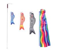 Totority 1ensemble Drapeaux Suspendus Carpe Japonaise Décorative Colorée pour Déco Orientale Intérieure et Extérieure Résistant aux Intempéries pour Restaurants et Fêtes Couleur Aléatoire