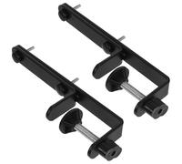 Totority 2 Pièces Support pour Panneau Perforé Mural en Acier Inoxydable et Abs Noir, Accessoires Bureau Gaming, Support Clamp-on Robuste pour Bureau en Office,
