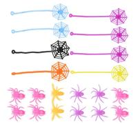 Totority 24 Pièces Jouets Souples et Collants en TPR pour Décoration Halloween, Accessoires Araignée Réalistes, Petits Ornements Délicats pour Fête et Ktv Couleur Aléatoire
