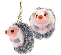 Totority 2Pcs Pendentif Petit Hérisson Mini Décor Jouets en Peluche Mini Sac À Porte-Clés Modèle Animal Mignon Hérisson Animal en Peluche Kawaii Porte-Clés en Peluche Métal Gris Foncé