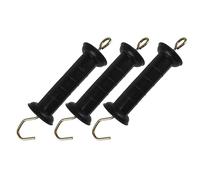 Totority 3 Pièces Poignée de Porte Compatible Noire Isolante pour Clôture Électrique en PP et Fer Antidérapante, pour Enclos de Bétail et Matériel de Clôture Agricole