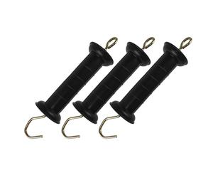 Totority 3 Pièces Poignée de Porte Compatible Noire Isolante pour Clôture Électrique en PP et Fer Antidérapante, pour Enclos de Bétail et Matériel de Clôture Agricole