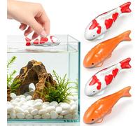 Totority 4 Pièces Décoration Aquarium Poisson Flottant en Céramique Résistante la Décoloration, Ornement Adorable pour Aquarium ou Bureau Texture