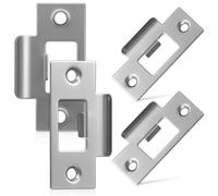 Totority 4 Pièces Plaques de Frappe de Serrure Acier Inoxydable Gâche de Serrure pour Portes Intérieures Plaque de Verrouillage Robuste pour Sécurité et Renforcement Compatible avec