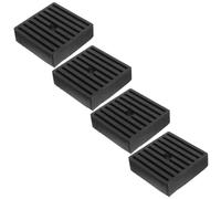 Totority 4 Pièces Tapis Amortisseur en Caoutchouc Noir de 1,5cm Absorption des Chocs, Installation Facile, pour Machines et Ambiance Estivale en Milieux Industriels ou Domestiques