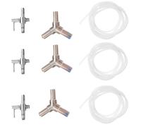 Totority Accessoire pour Pompe à Oxygène Aquarium et Distribution d'air Silencieuse en Acier Inoxydable pour Protection Pompe Clapet Anti-Retour, Kit 9 Pièces Facile à Installer