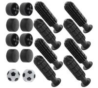 Totority Accessoires Babyfoot Poignée en PP Remplaçable Facile à Utiliser pour Garçon et Filles, 8 Poignées Noires 8 Embouts, pour Loisirs Bureau et Fêtes